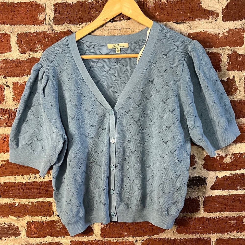 Poof sleeve cardigan